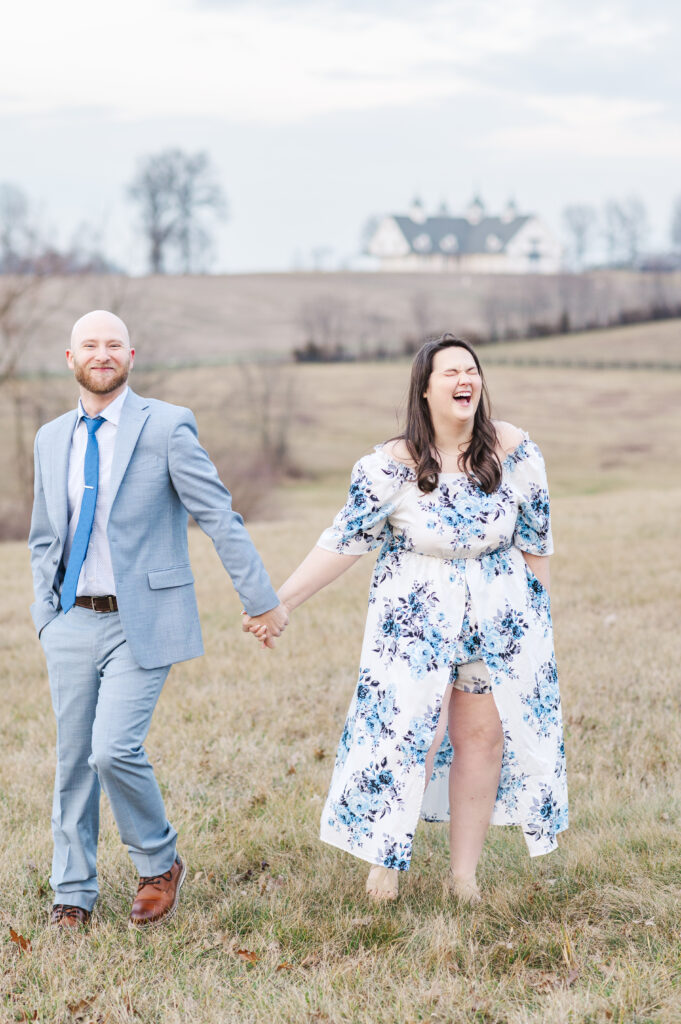 lexington engagement photo session at keenland